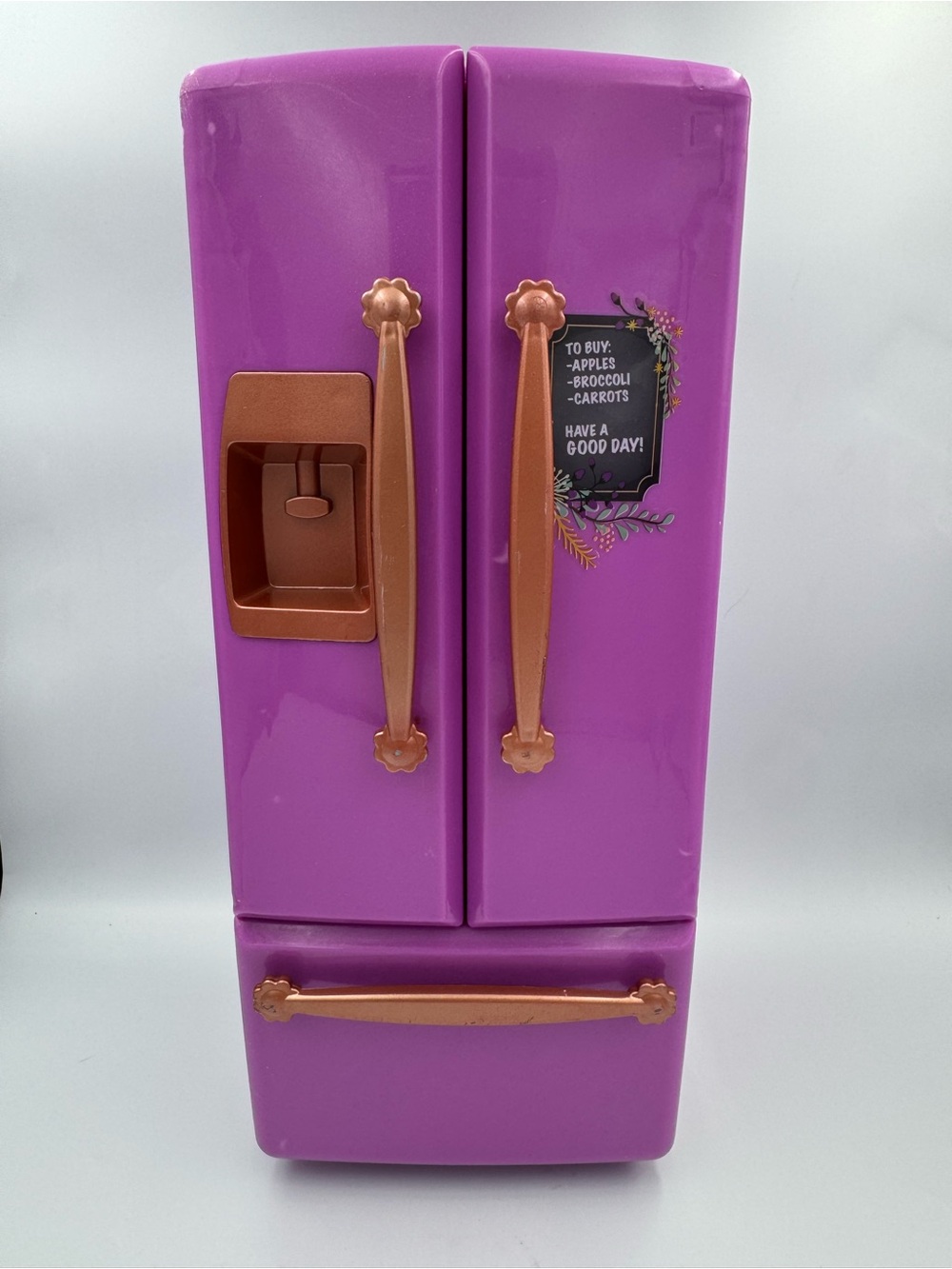 Our Generation Purple Doll Refrigerator French Door Fridge 18" Dollhouse Toy